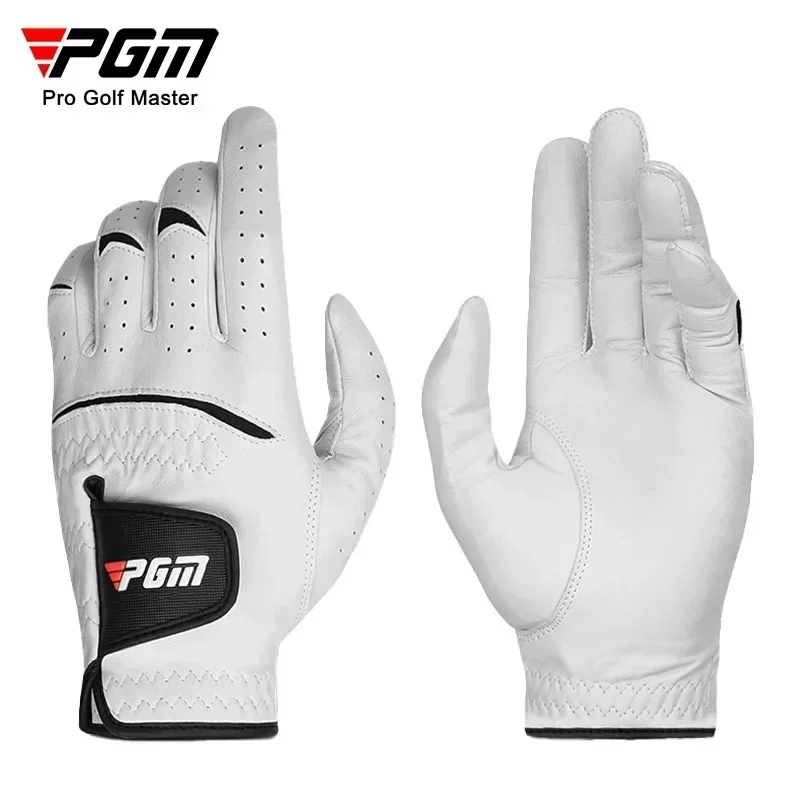 Golf Equipment Rental - PGM Herren-Golfhandschuhe, weiß, Cape, echtes Leder,