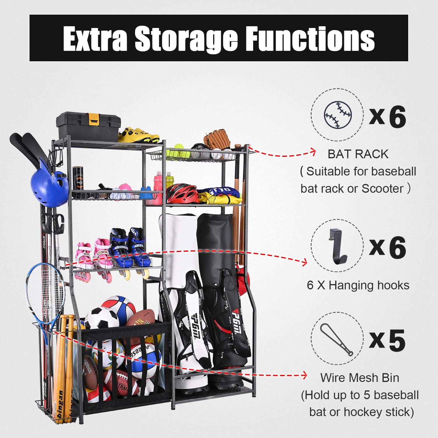 Garagen-Sportgeräte-Aufbewahru – Golf Equipment Garage Storage Bewertung und Preis