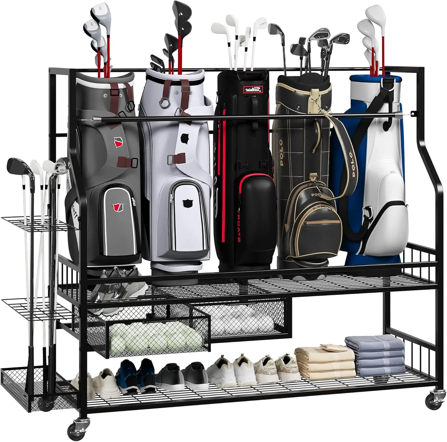 Multifunktionales Rollregal fü – Golf Equipment Garage Storage Bewertung und Preis